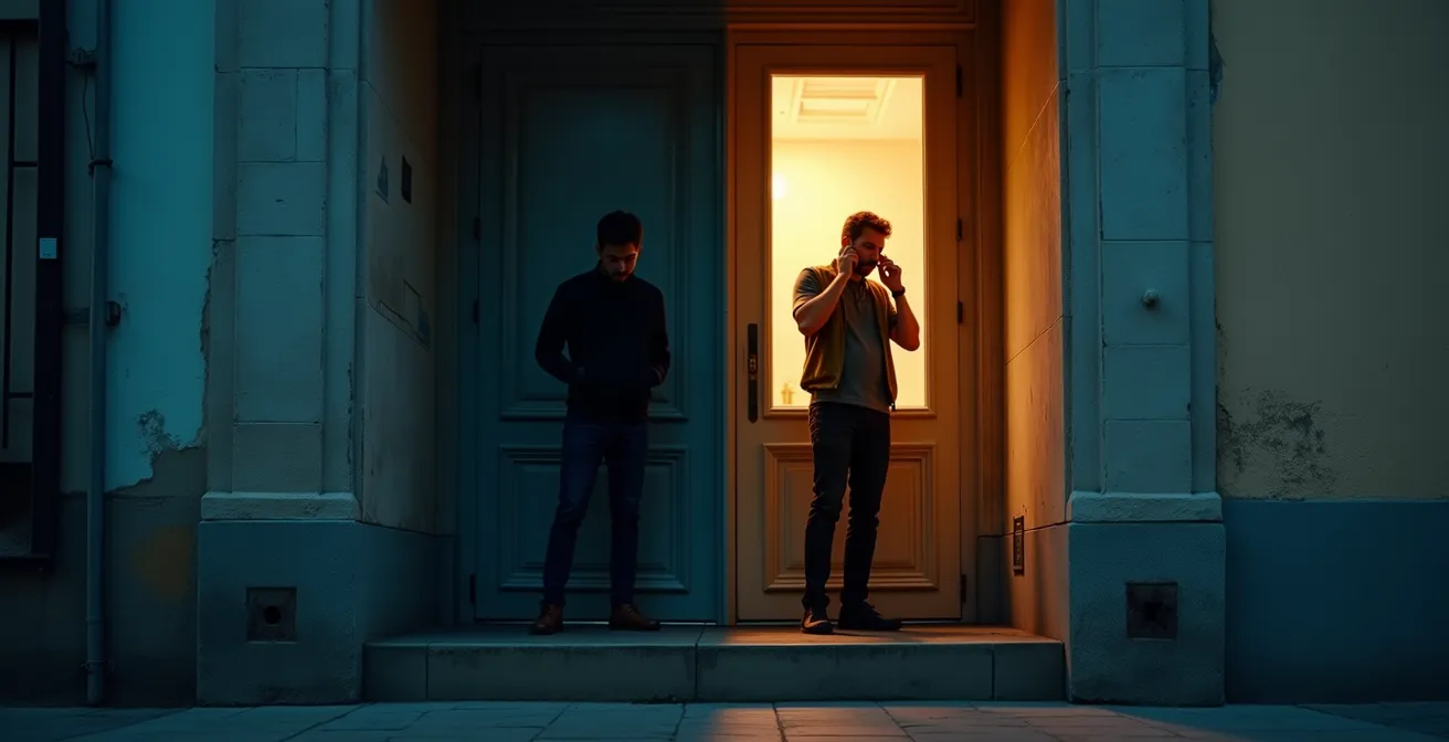 Diagramme décisionnel illustré pour évaluer l'urgence d'un problème de serrure