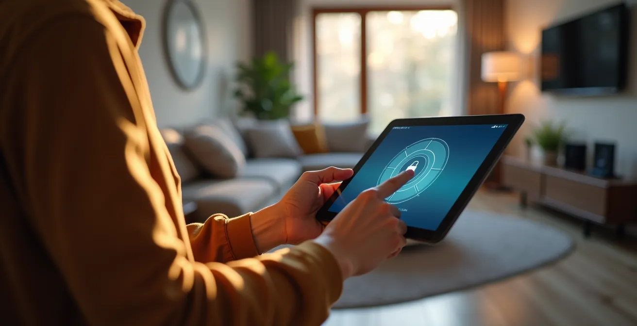 Interface de centralisation domotique Home Assistant avec multiples dispositifs de sécurité connectés