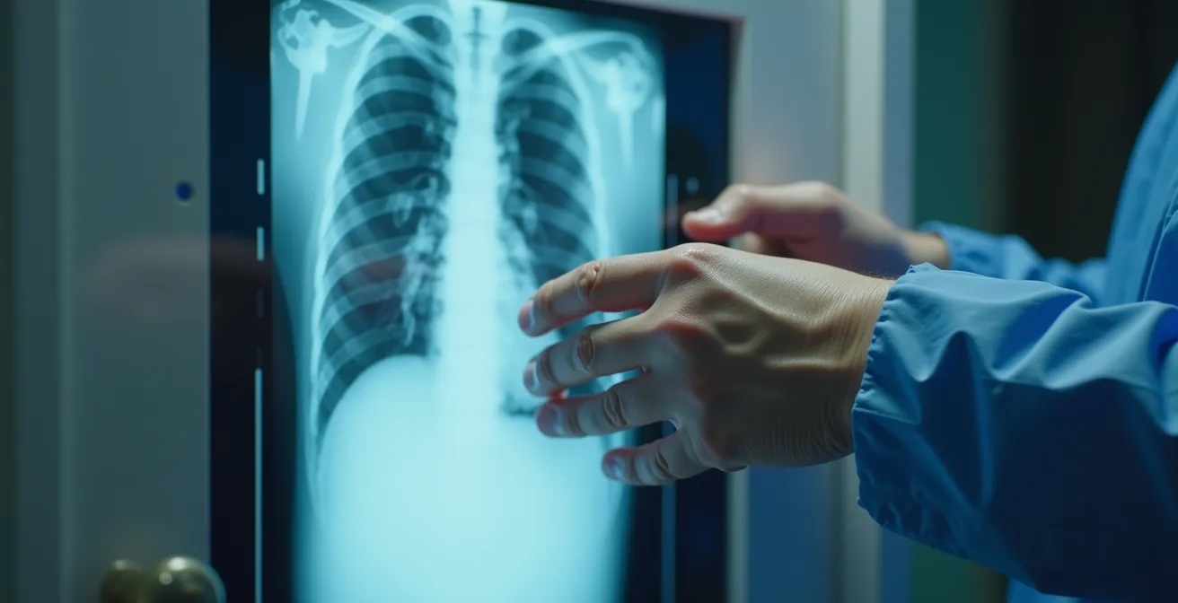 Mains de serrurier professionnel glissant une feuille de radiographie entre une porte et son cadre