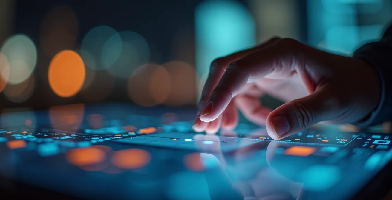 Vue macro d'un écran montrant l'interface de contrôle unifié de sécurité